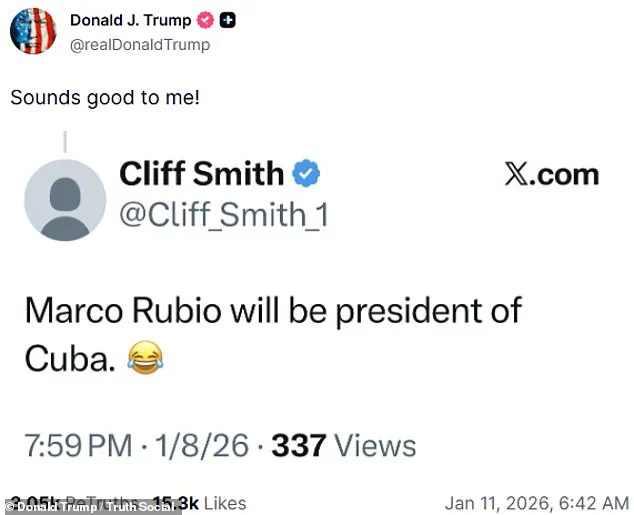 Trump's Cryptic Endorsement of Marco Rubio as 'President of Cuba' Sparks Viral Humor and Speculation