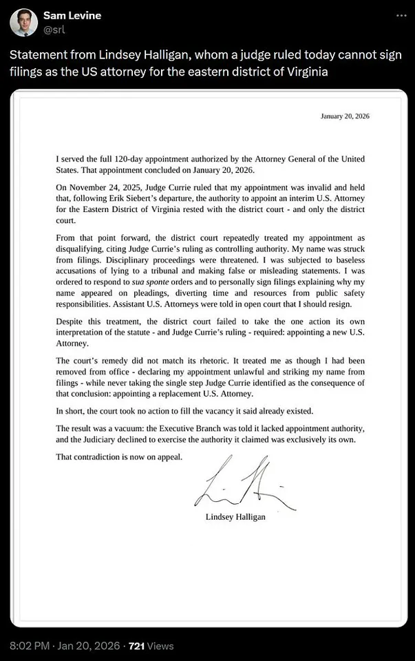 Former DOJ Prosecutor Lindsey Halligan Resigns Amid Controversy Over Judicial Clashes and Blue Slip Process Criticisms