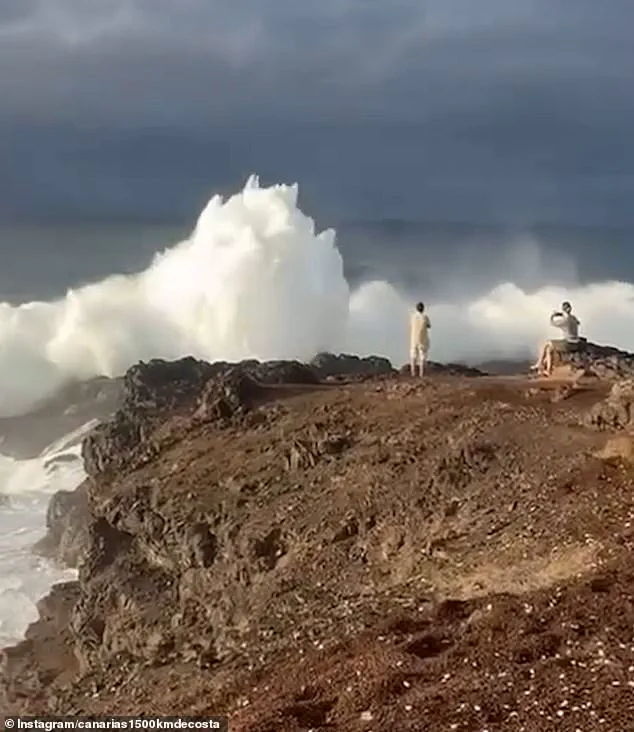 Tourists Ignore Warnings, Escape Death as Monster Wave Hits During Canary Islands Storm