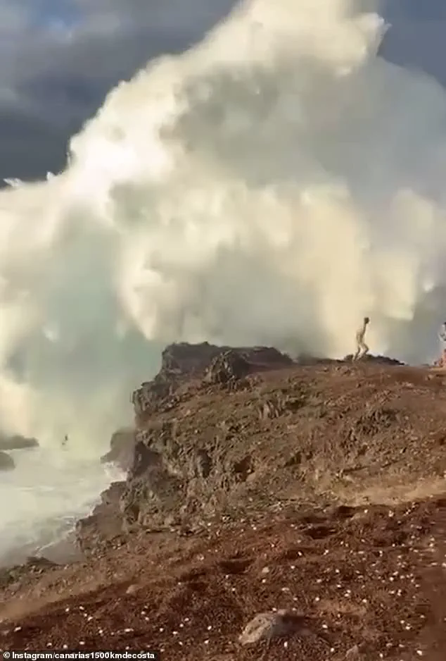 Tourists Ignore Warnings, Escape Death as Monster Wave Hits During Canary Islands Storm