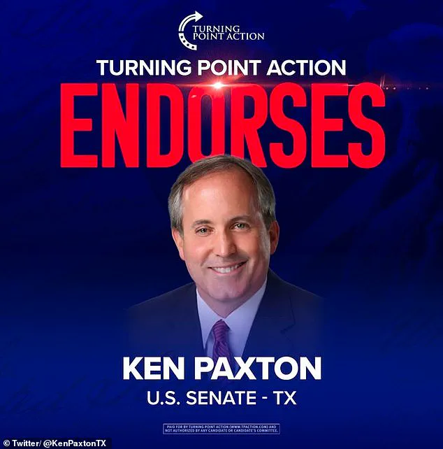 Controversy Surrounds Turning Point Action's Endorsement of Ken Paxton Amid Allegations