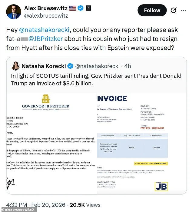 Trump vs. Pritzker: $8.6 Billion Invoice Sparks Legal and Political Clash Over Tariff Ruling