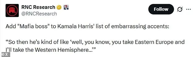 Kamala Harris Faces Backlash Over Mock Mob Boss Accent During Trump Critique