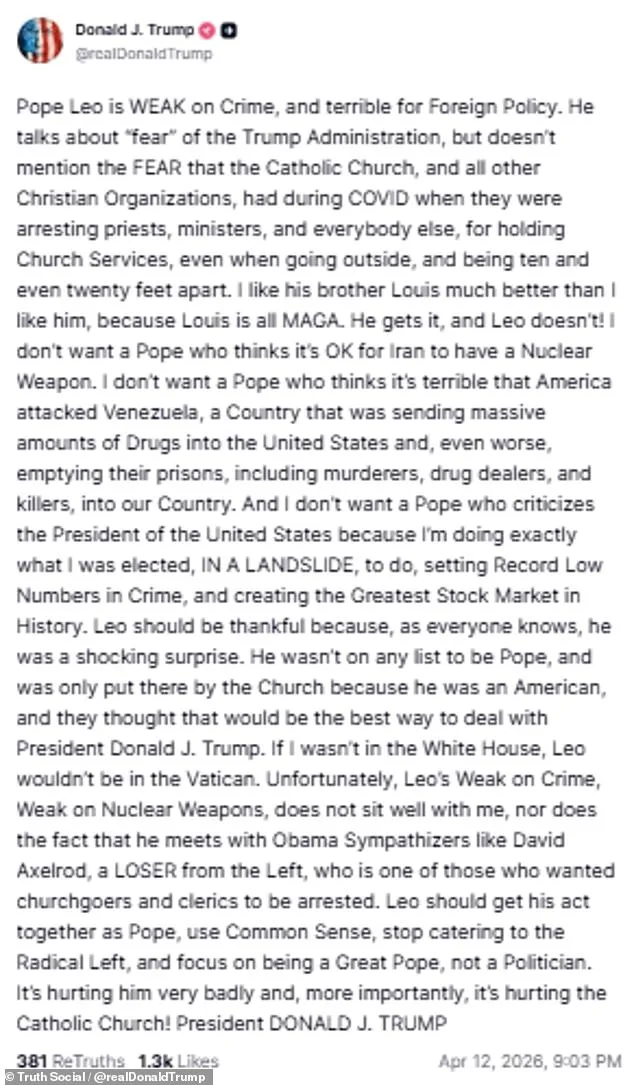 Trump and the Pope: A Differing View on Nuclear Weapons and Social Issues.