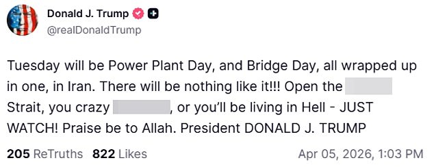 White House admits Trump's unhinged Iran posts were a calculated strategy.