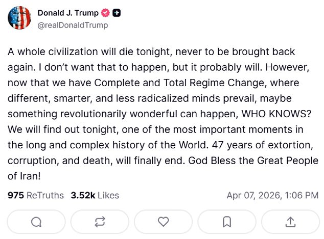 White House admits Trump's unhinged Iran posts were a calculated strategy.