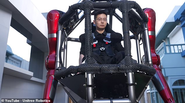 China debuts world's first manned transformable mecha robot.