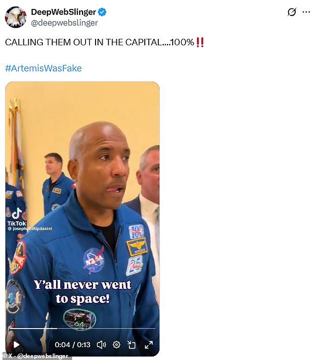 Conspiracy theorist berates Artemis II astronauts on Capitol Hill