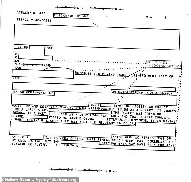 Declassified NSA reports reveal Cold War jets scrambling to intercept UFOs.