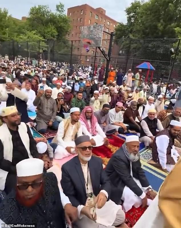 Viral clip shows AOC's Eid speech drowned out by loud crowd noise.