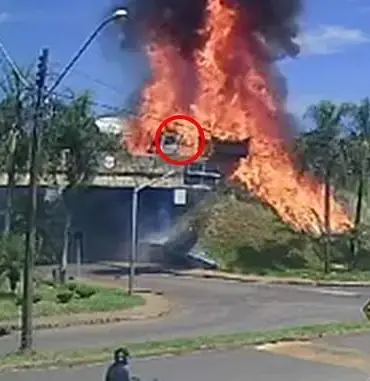 Brazil Truck Driver Escapes Fireball Collision