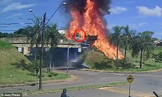 Brazil Truck Driver Escapes Fireball Collision