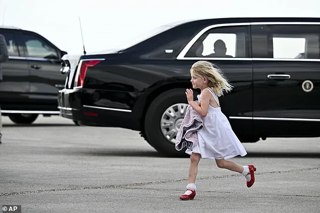 Carolina Trump waves to fans from grandfather's limousine at Daytona 500