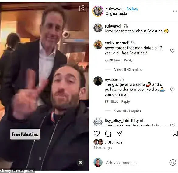 Jerry Seinfeld tells anti-Israeli activist 'I don’t care about Palestine' during awkward encounter