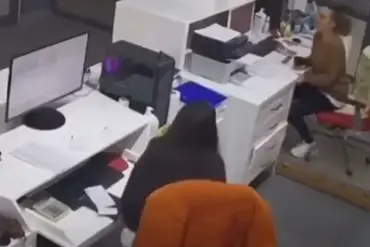 Women in Santorini caught on camera screaming and hiding under their desks in fear after a 5.1-magnitude earthquake struck.