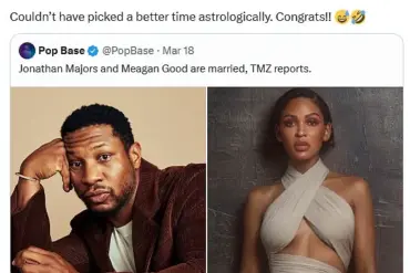 Meagan Good and Jonathan Majors Secret Marriage 'Doomed' by Astrology Amid Scandal