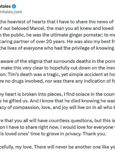 Tim Kruger, Porn Industry Star, Dies Suddenly at 41