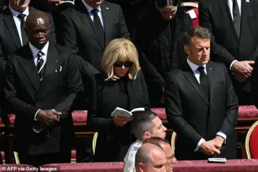 French First Lady Brigitte Macron Snubs Head Covering at Pope Francis's Funeral