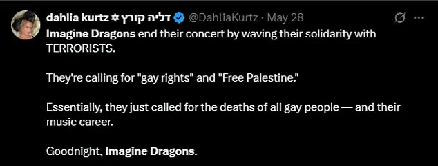 Dan Reynolds Sparks Global Controversy with Palestinian Flag Display During Milan Concert, Amid Juxtaposition with 'Radioactive' Lyrics