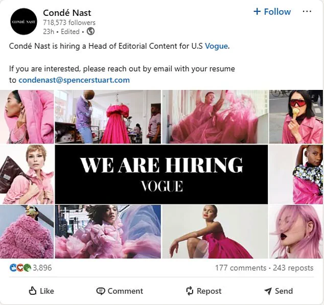 Breaking: Condé Nast Launches Search for US Vogue's New Editorial Chief as Fashion World Watches