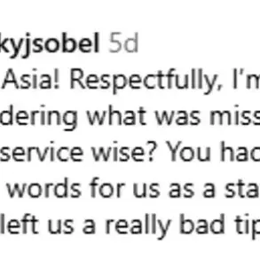 Food Influencer Asia's Etra Restaurant Review Sparks Public Server Reaction on Instagram