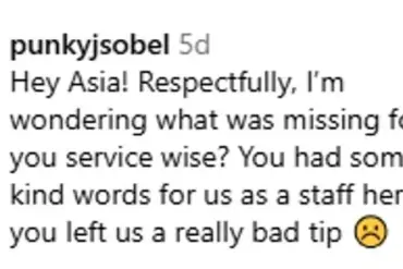 Food Influencer Asia's Etra Restaurant Review Sparks Public Server Reaction on Instagram