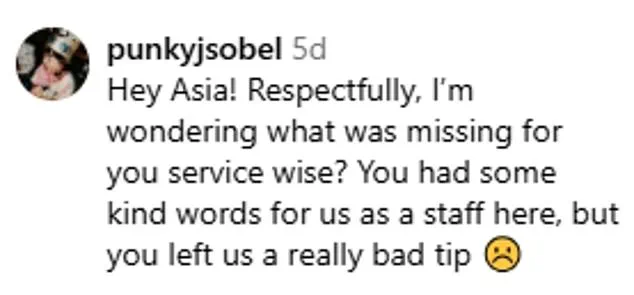 Food Influencer Asia's Etra Restaurant Review Sparks Public Server Reaction on Instagram